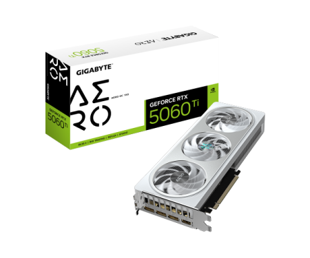 כרטיס מסך Gigabyte RTX 5060 Ti AERO OC 16GB white
